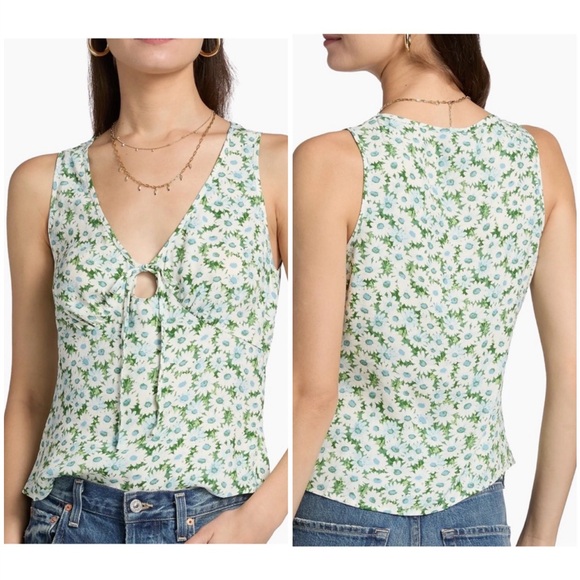 Reformation Tops - ✨ NWOT Reformation Miri Floral Tie-Front Top – Daisy Meadow • Size 10